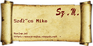Szűcs Mike névjegykártya
