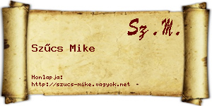 Szűcs Mike névjegykártya