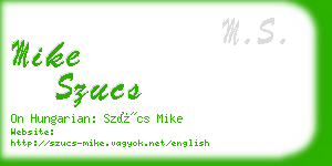 mike szucs business card